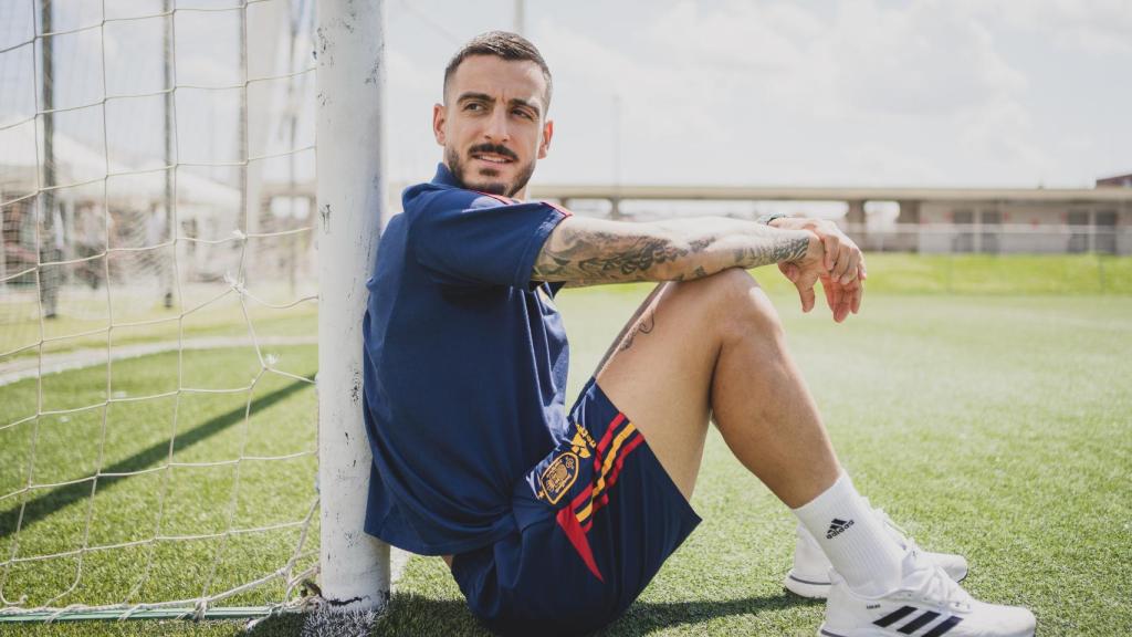 Joselu, durante la entrevista con EL ESPAÑOL