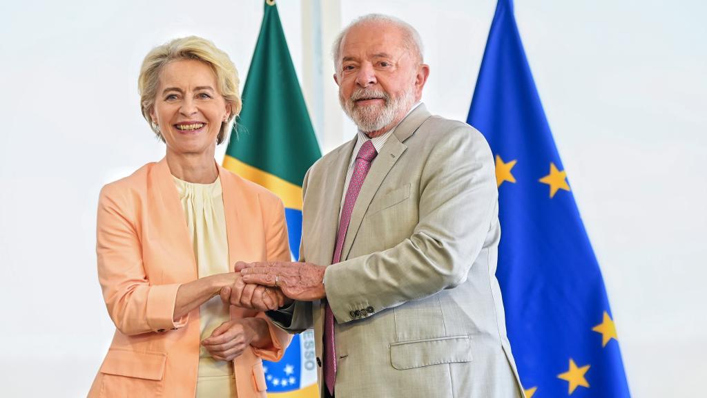 Ursula von der Leyen y Lula da Silva, durante una reunión el pasado mes en Brasilia.