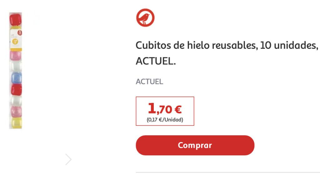 Cubitos de hielo reusables.
