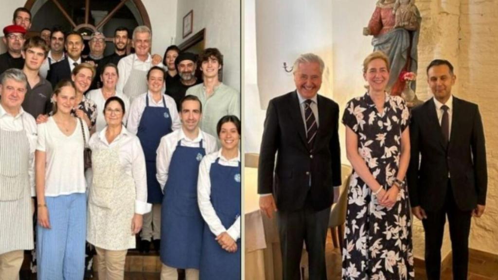 Cristina y sus hijos en el restaurante Ermita de la Candelaria.