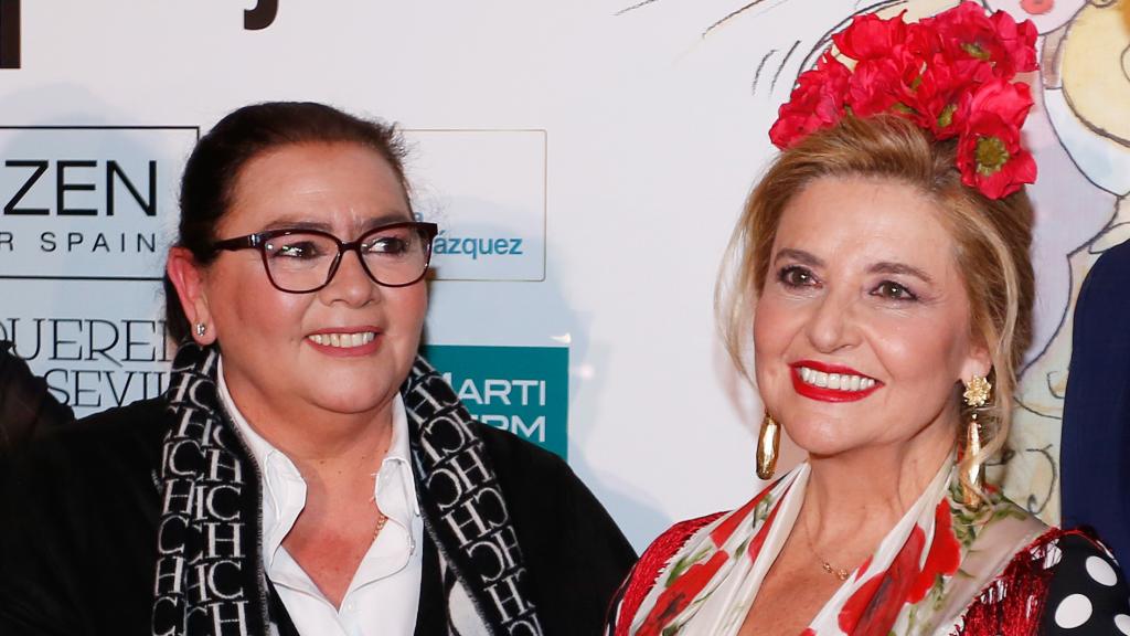 María del Monte e Inmaculada Casal el pasado mes de enero en un desfile de moda flamenca en Sevilla.