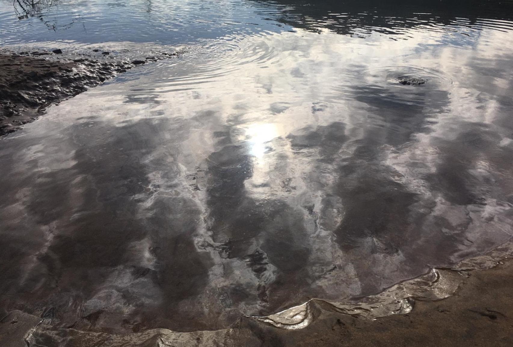 Vertido en el río Barbadun en Muskiz.