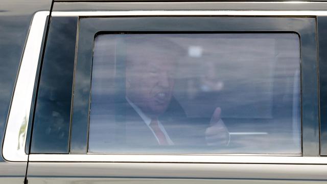 Donald Trump a su llegada al tribunal federal de Miami.