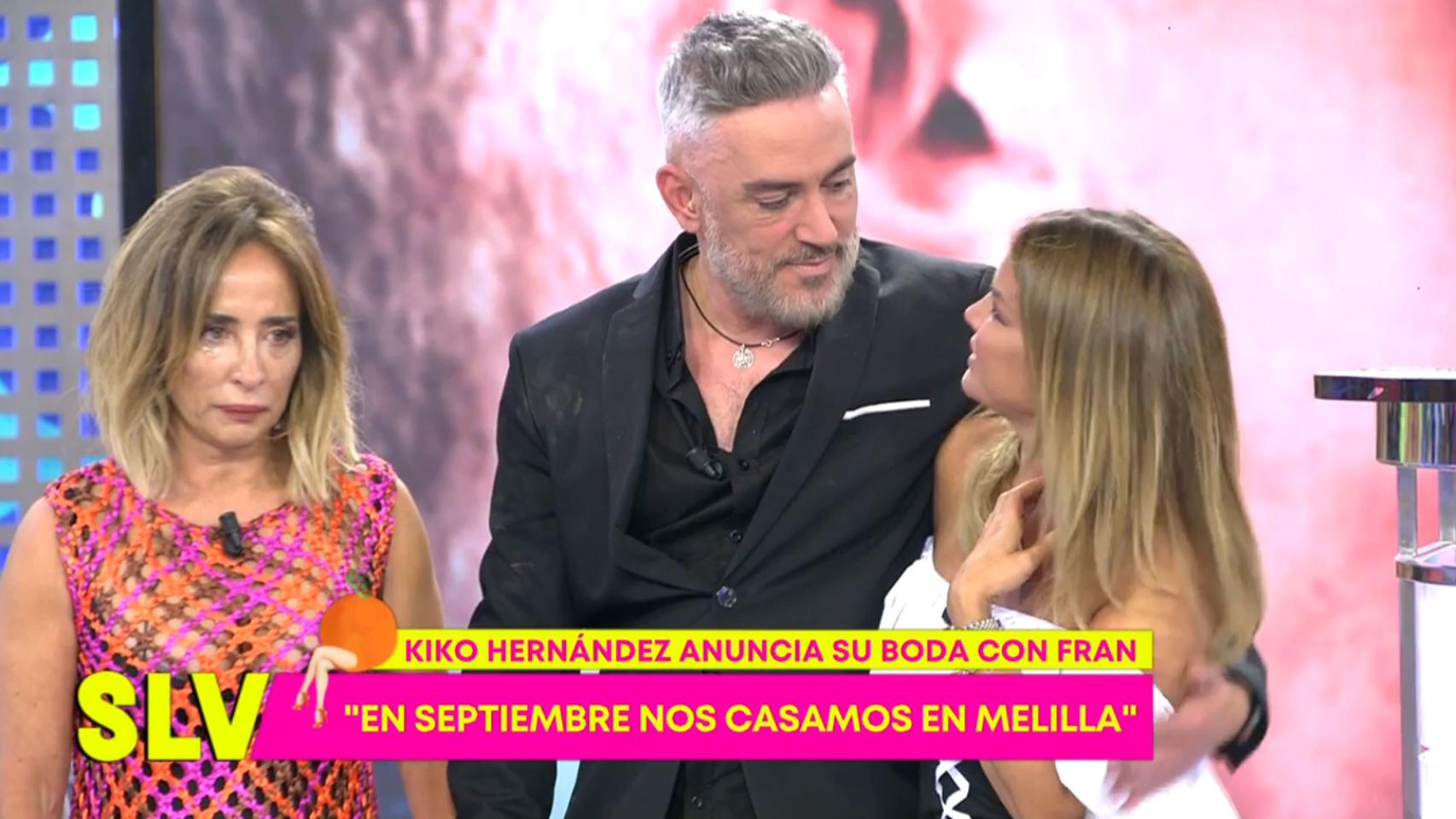 Kiko Hernández junto a María Patiño y Marta López en ‘Sálvame’.