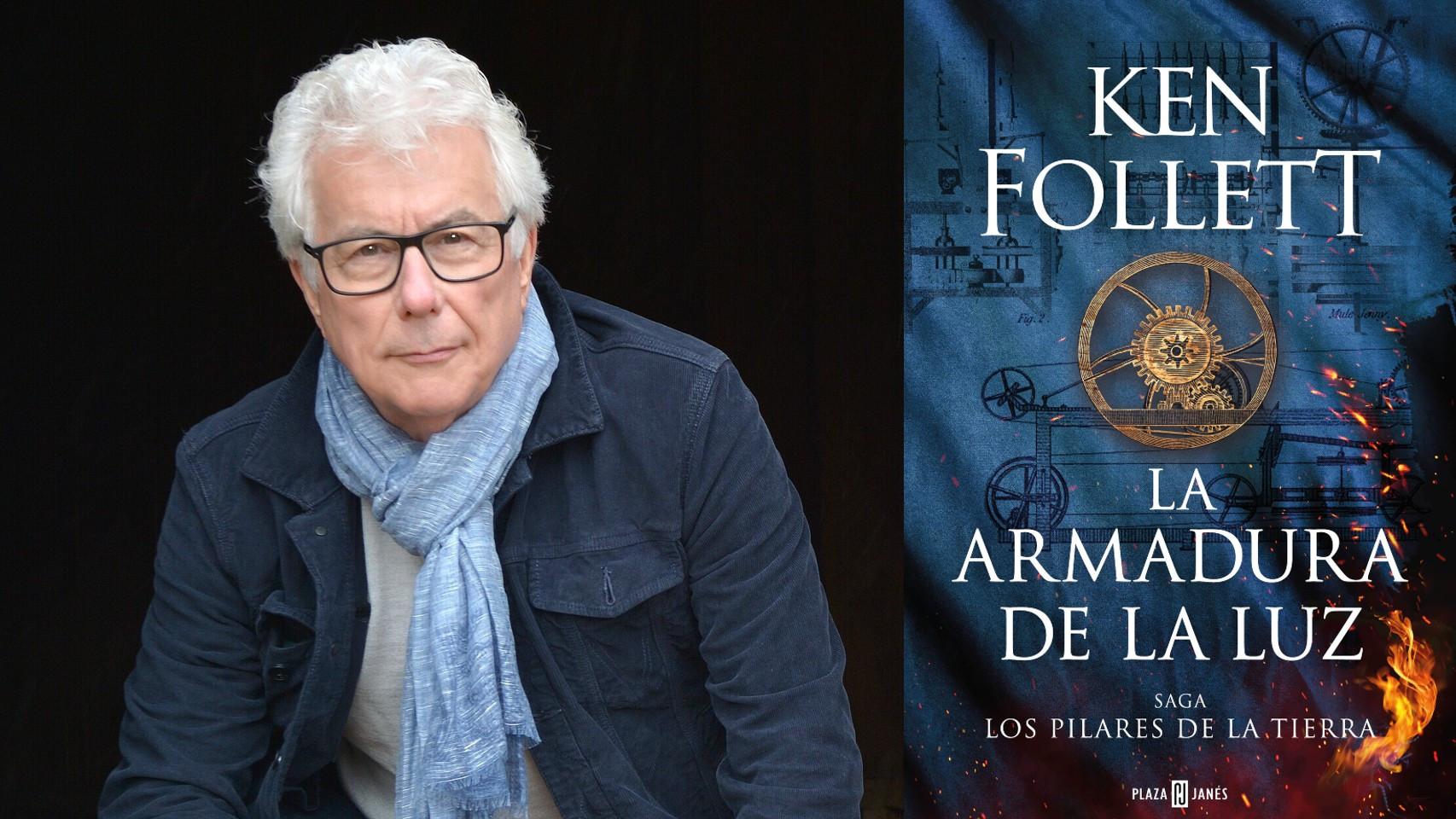 Retrato del escritor Ken Follett y la portada de su nueva novela.