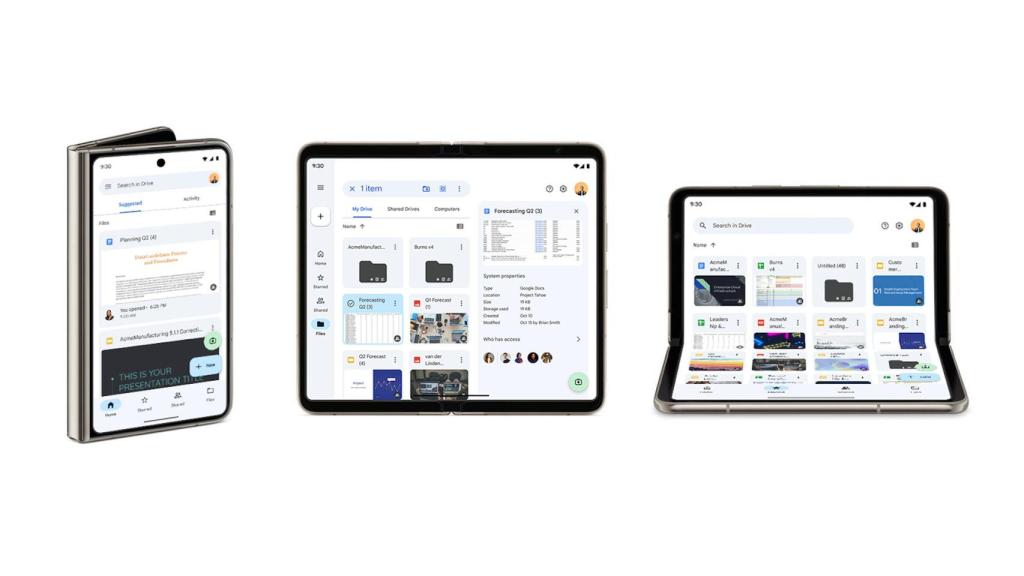 Google Drive se adapta a los móviles plegables