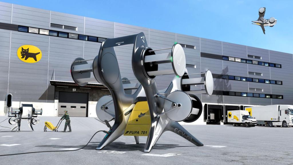 Concepto del eVTOL para transporte de mercancías