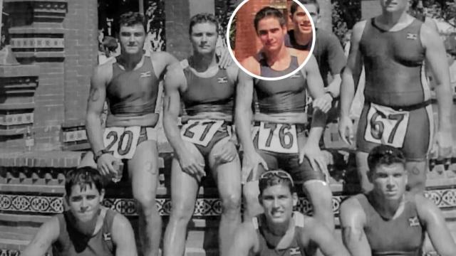 Egea, con el dorsal número 76, en el primer triatlón que se organizó en Marmolejo y donde quedó en segundo puesto.