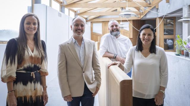 Yolanda Blanco, subdirectora de Attlantic; David Regades, delegado de la Zona Franca de Vigo; Fernando Jiménez, gerente de Gradiant; y Belén Rubio, vicerrectora de Investigación, Transferencia e Innovación de la UVigo.