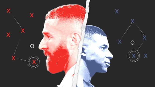Karim Benzema y Kylian Mbappé