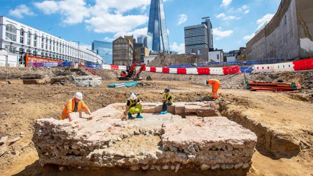 El mausoleo único descubierto en Londres. Foto: Museo de Londres
