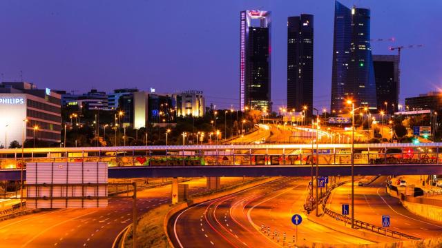 Panorámica de las Cuatro Torres de Madrid.