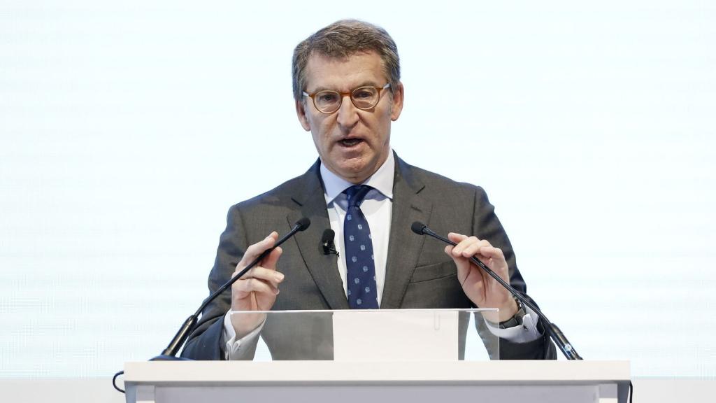 Feijóo, durante una charla en el Círculo de Economía catalán.