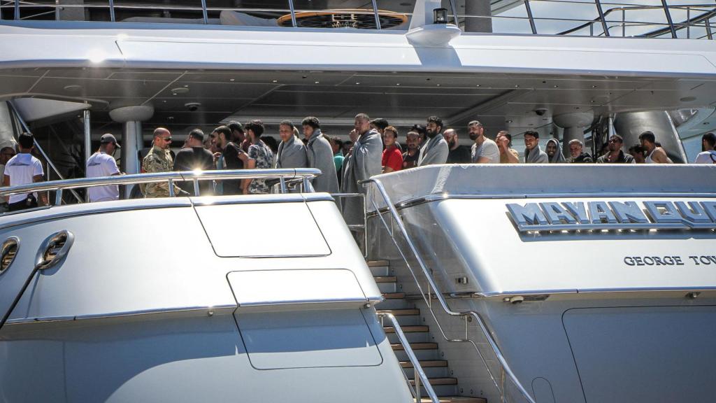 Migrantes rescatados en Grecia.