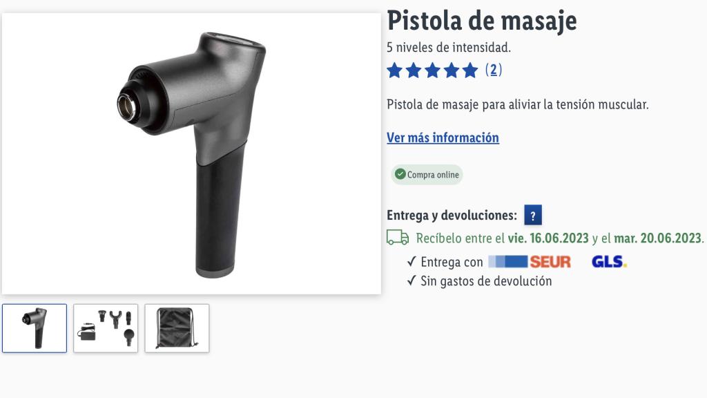 Pistola de masaje.