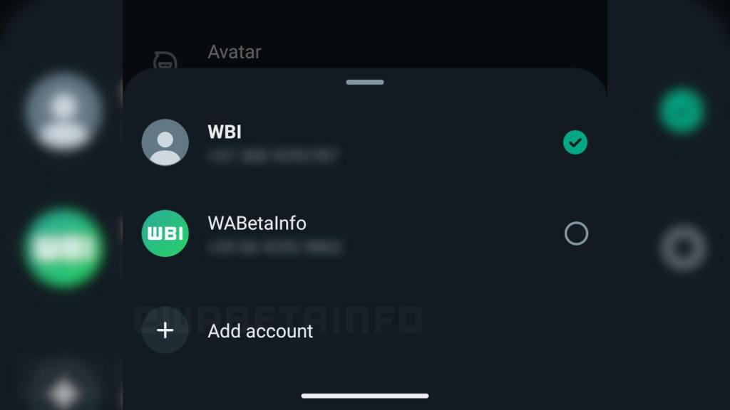 Nuevo menú para cambiar de cuenta de WhatsApp