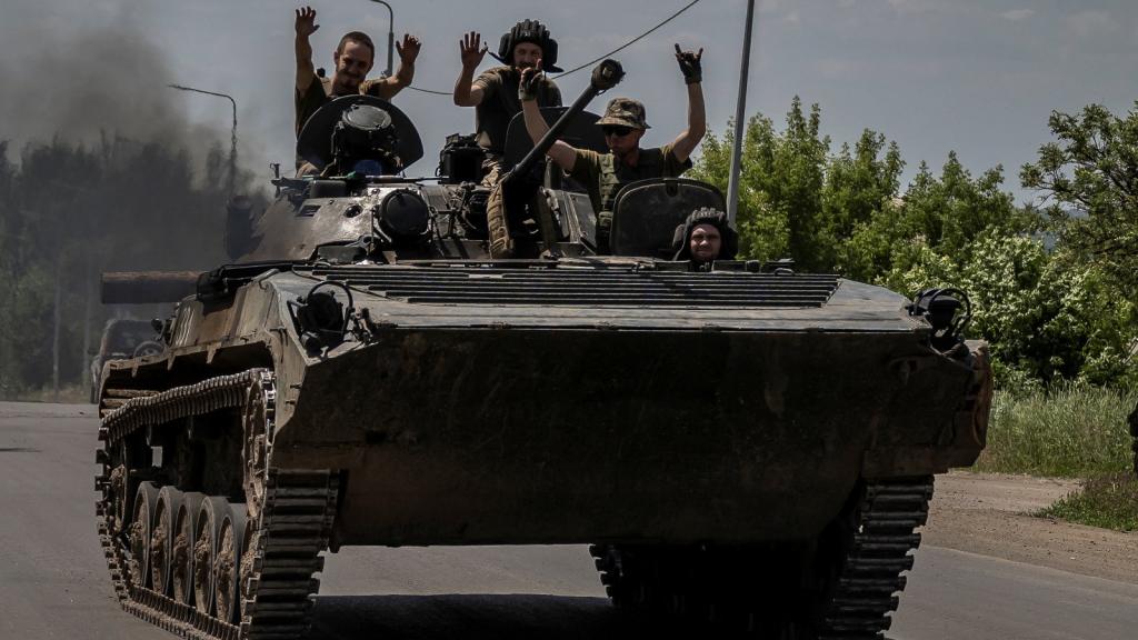 Tanque en Bakhmut, Ucrania.