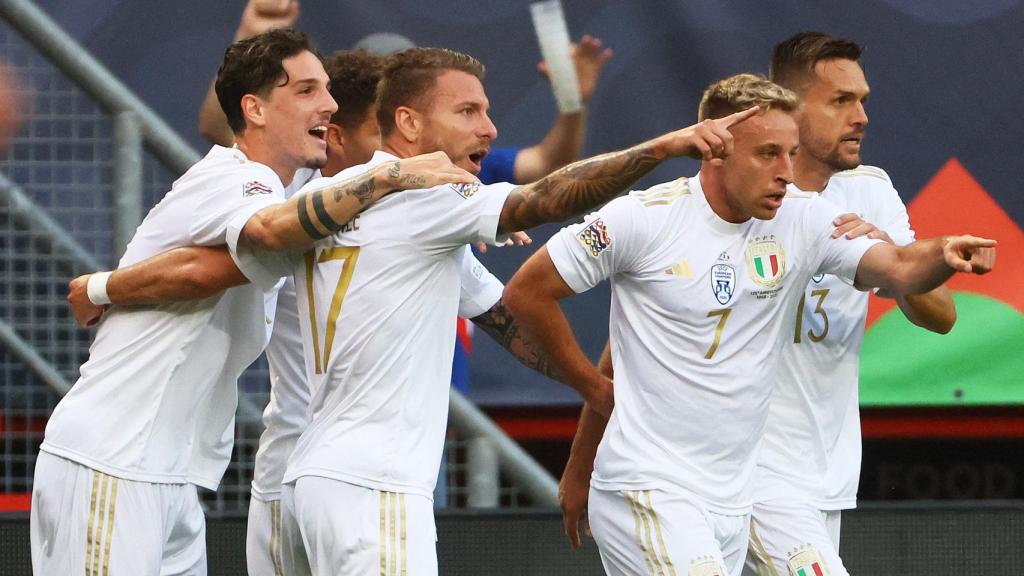 Immobile celebra el gol del empate.