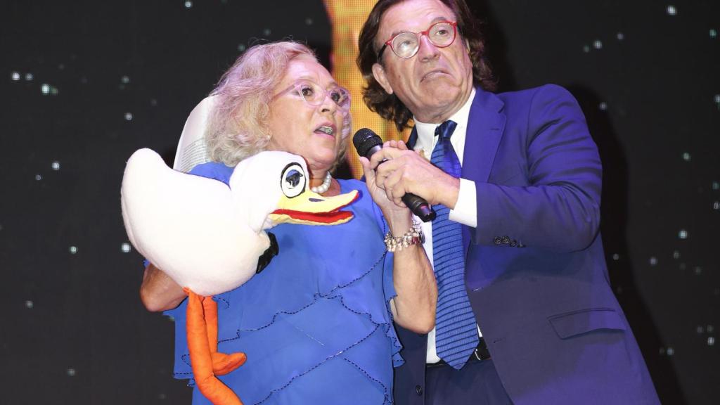 La ventrílocua, con Pepe Navarro, en 2019.