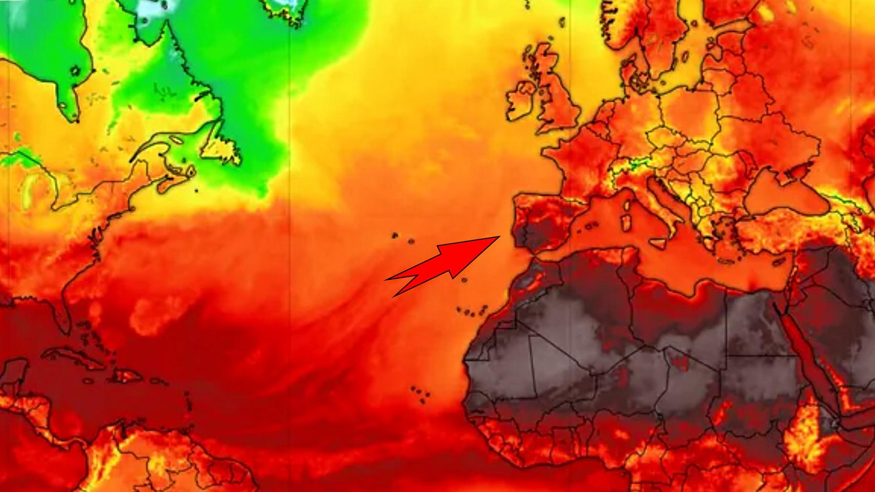 Temperaturas mundiales a lo largo del fin de semana y movimiento de las masas de aire. Meteored.