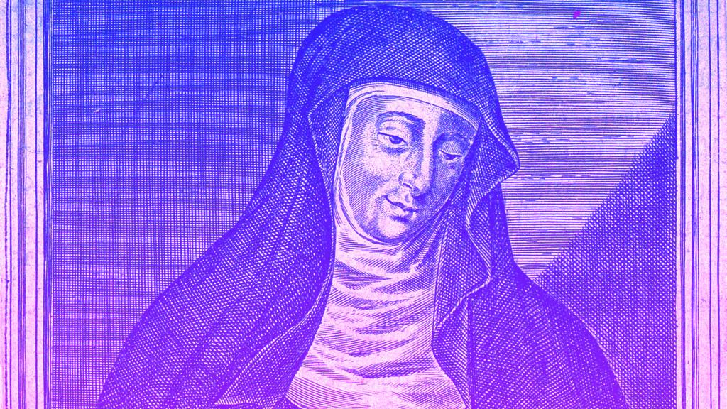 Hildegard von Bingen, grabado de la época