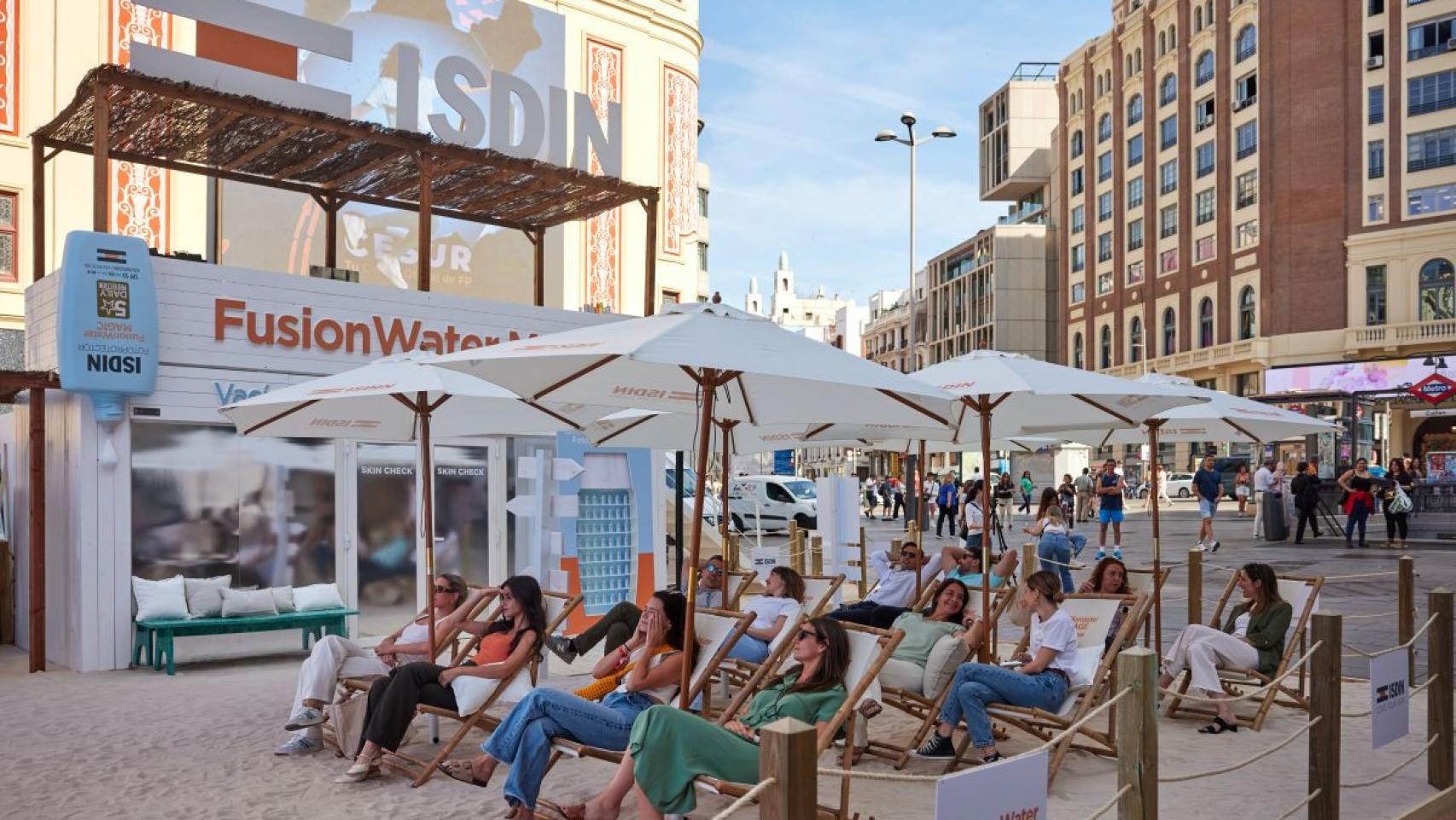 Playa artificial en Callao, Madrid