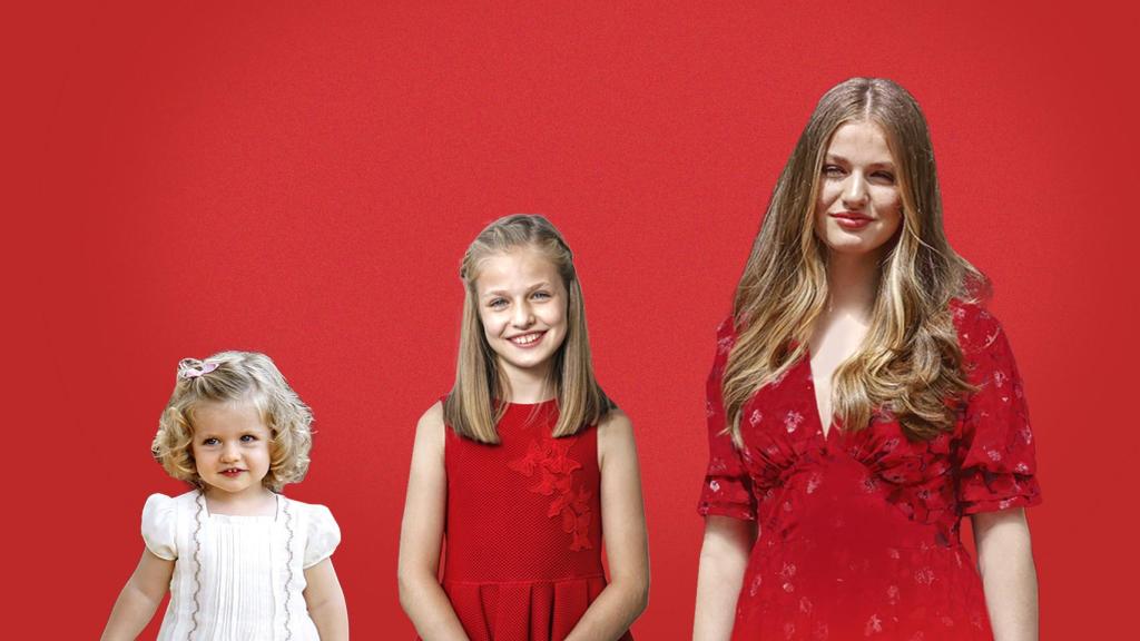La princesa Leonor en tres momentos de su vida.