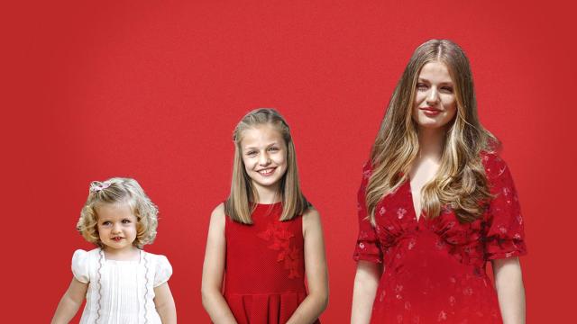 La princesa Leonor en tres momentos de su vida.