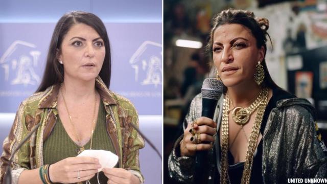 Macarena en rueda de prensa y en el vídeo de United Unknown.