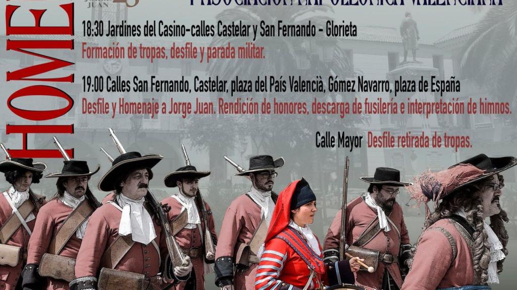 Cartel del desfile en homenaje a Jorge Juan.
