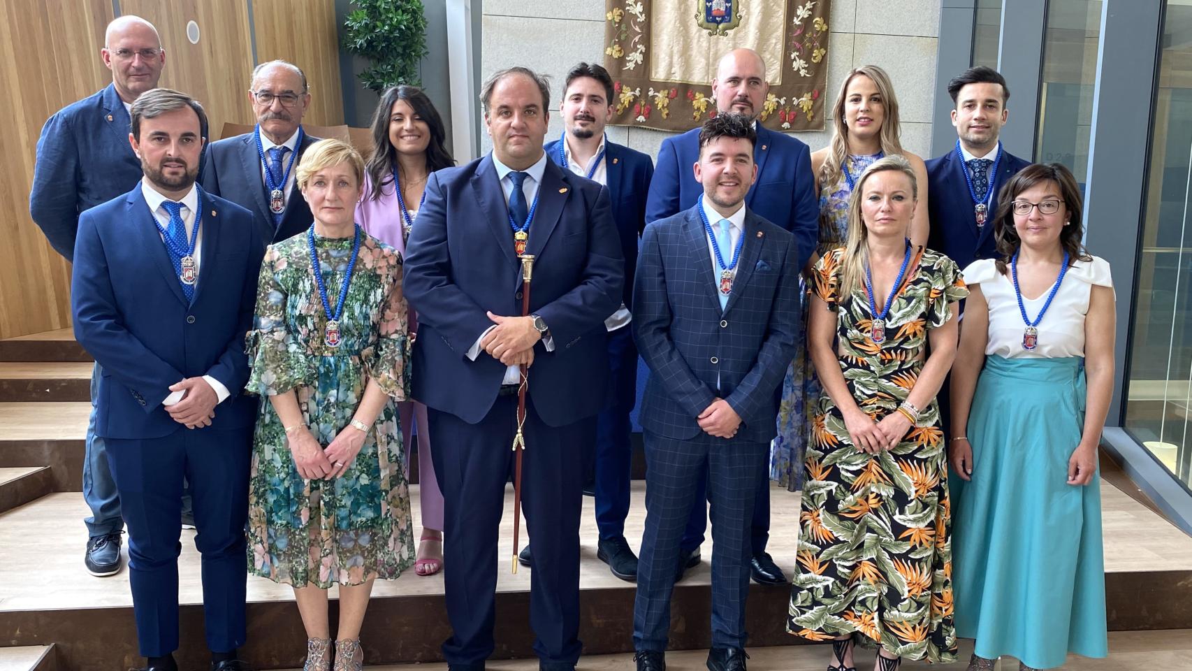 Acto de constitución del Ayuntamiento de Guijuelo en el que se ha elegido al alcalde, Roberto Martín