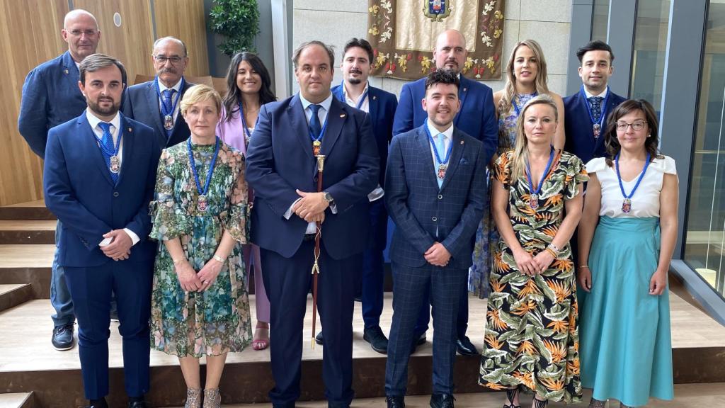 Acto de constitución del Ayuntamiento de Guijuelo en el que se ha elegido al alcalde, Roberto Martín