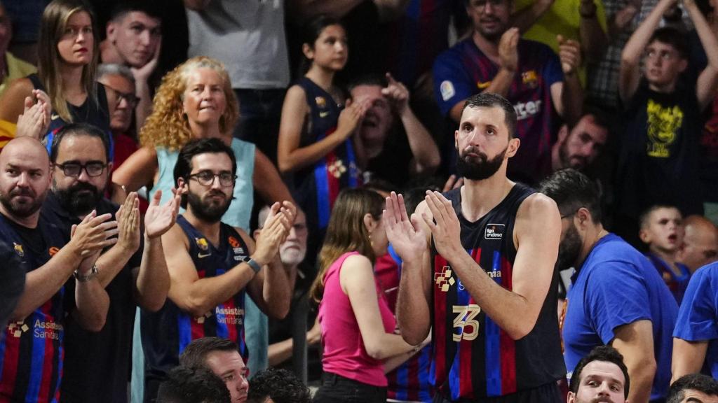 Nikola Mirotic, durante el primer partido de la final de la ACB entre Barça y Real Madrid