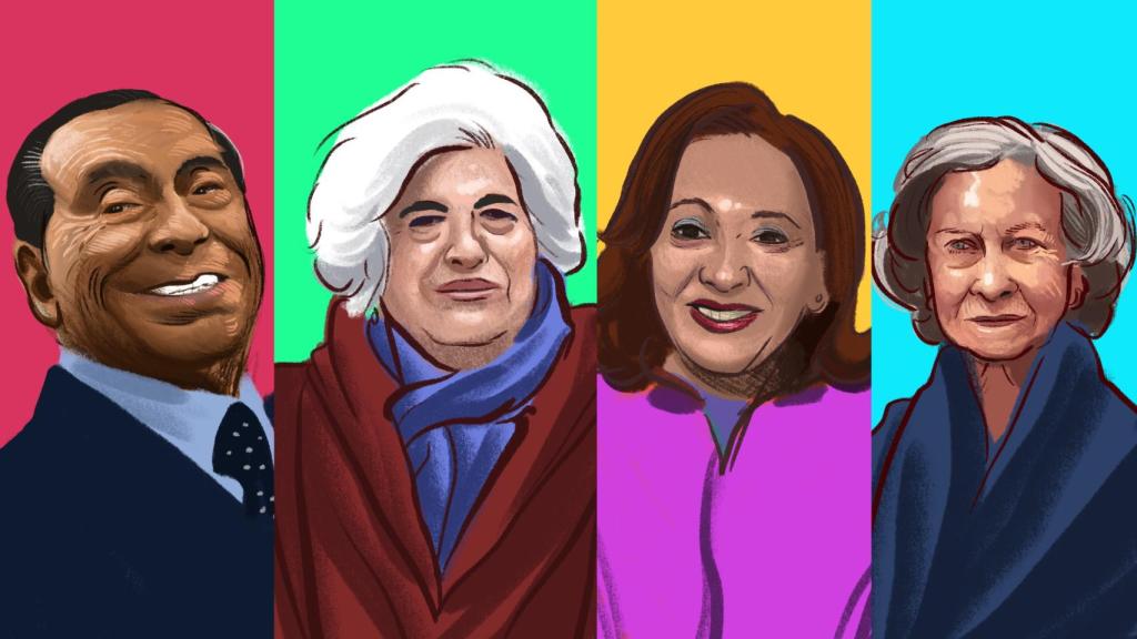 Silvio Berlusconi, Paca Sauquillo, Mari Carmen y la reina Sofía.