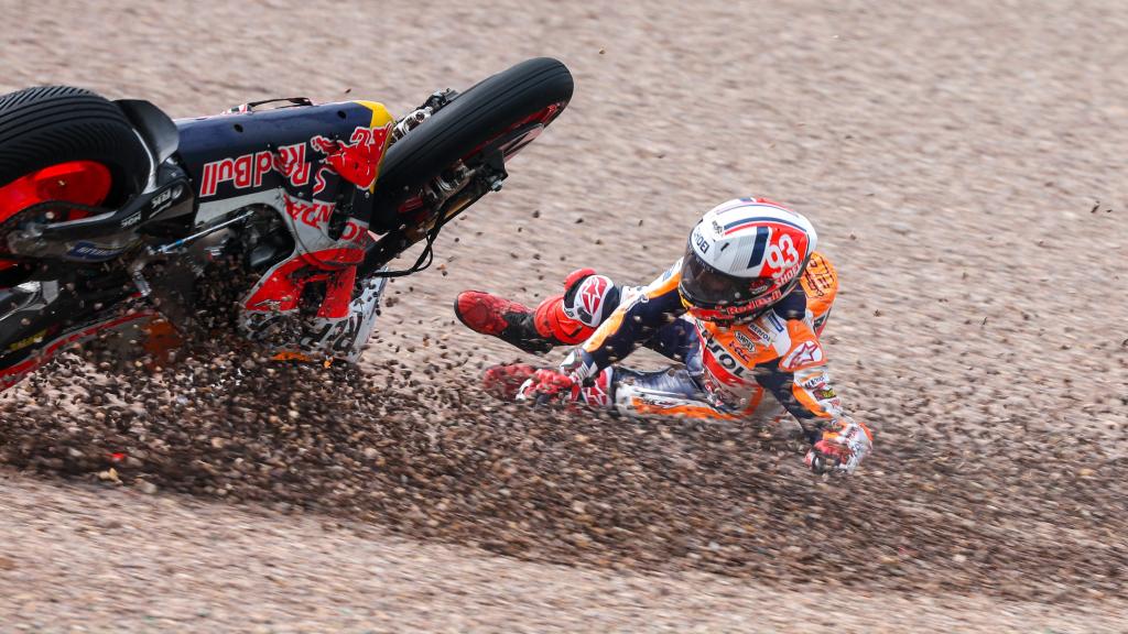 Caída de Marc Márquez, durante el fin de semana del GP de Alemania