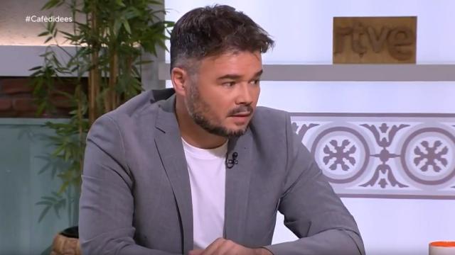 El portavoz de ERC en el Congreso de los Diputados, Gabriel Rufián, este lunes en una entrevista de La 2 y Ràdio 4.
