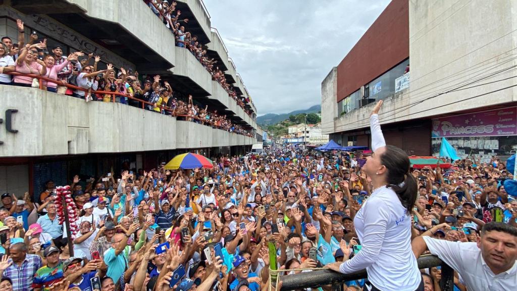 María Corina Machado, este sábado en Varela (Trujillo).