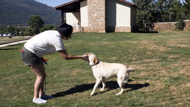 Una turista en un alojamiento rural