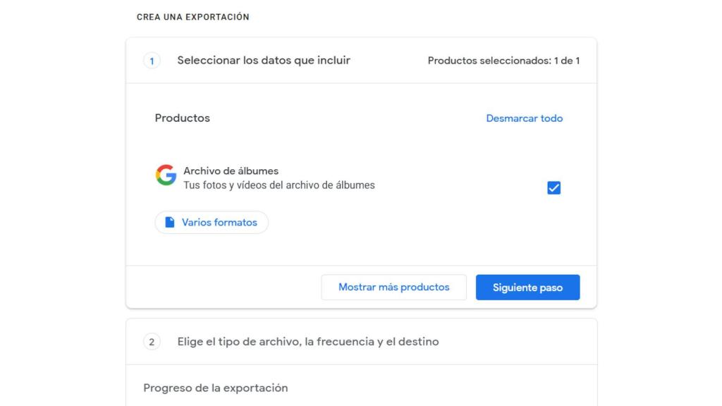 Google Takeout nos permite guardar las fotos que se borrarán