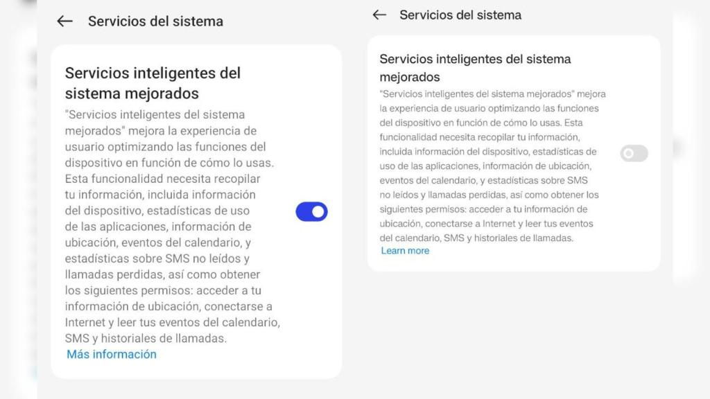 La función aparece activada en algunos móviles OnePlus, y desactivada en otros