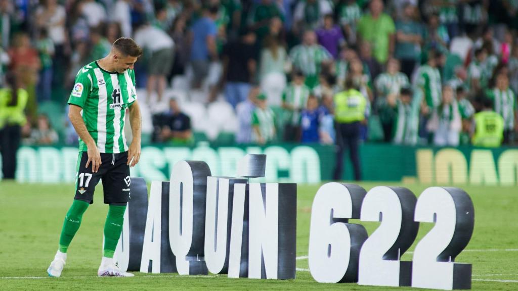 Joaquín Sánchez, en el último partido de La Liga de su carrera, el 622