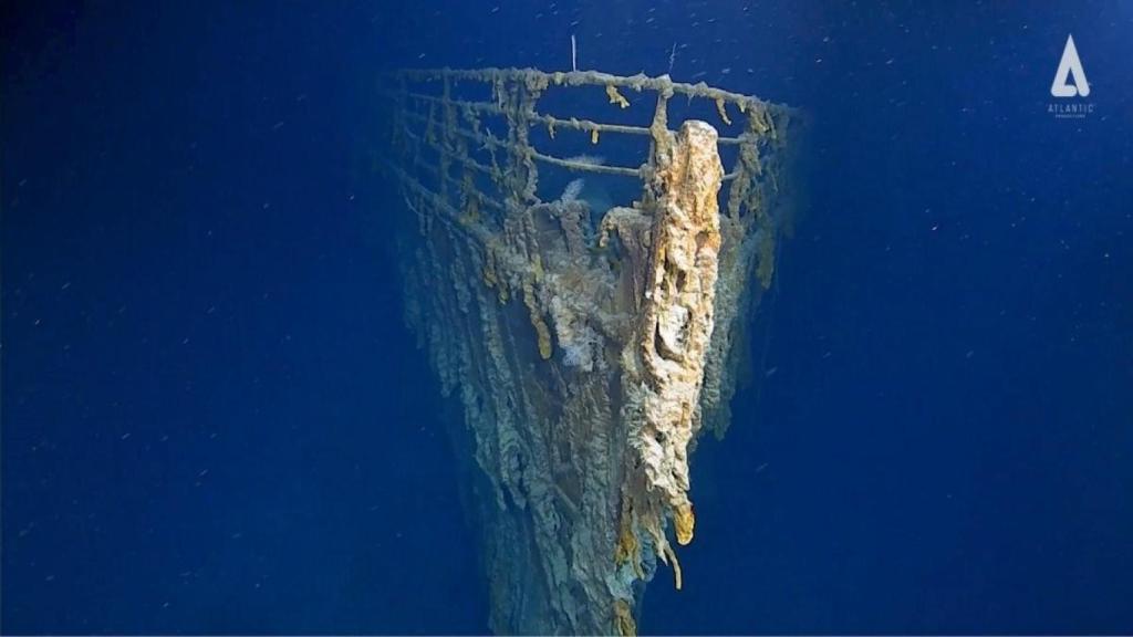 Fotografía de los restos del Titanic.