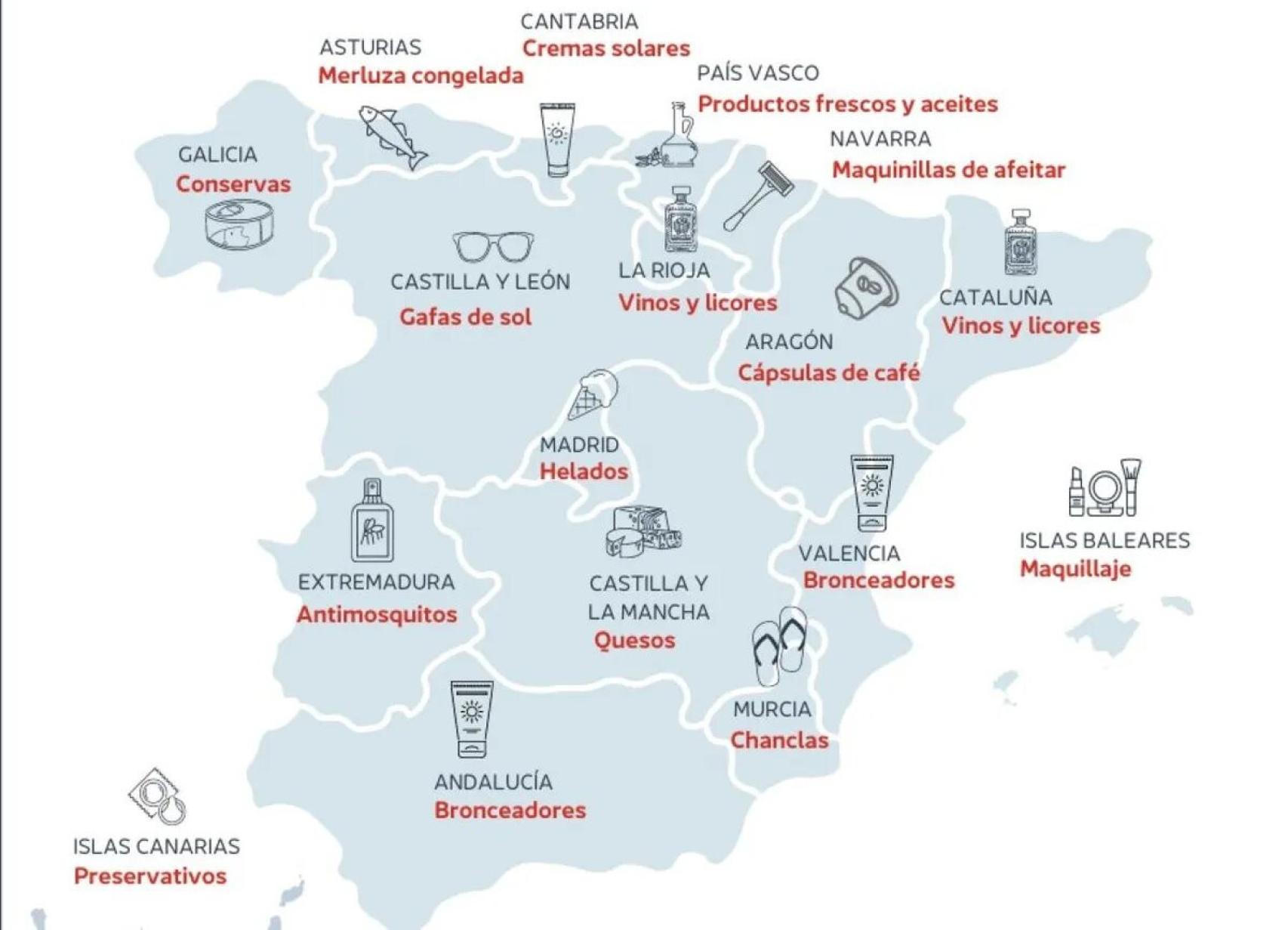Mapa de los productos más robados en el estado. Checkpoint Systems.