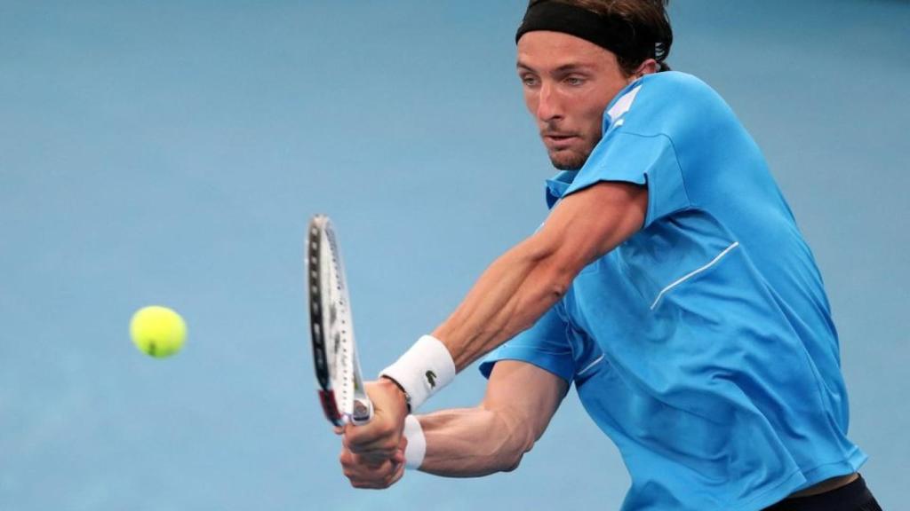Arthur Rinderknech, durante un partido en el ATP de Sídney.