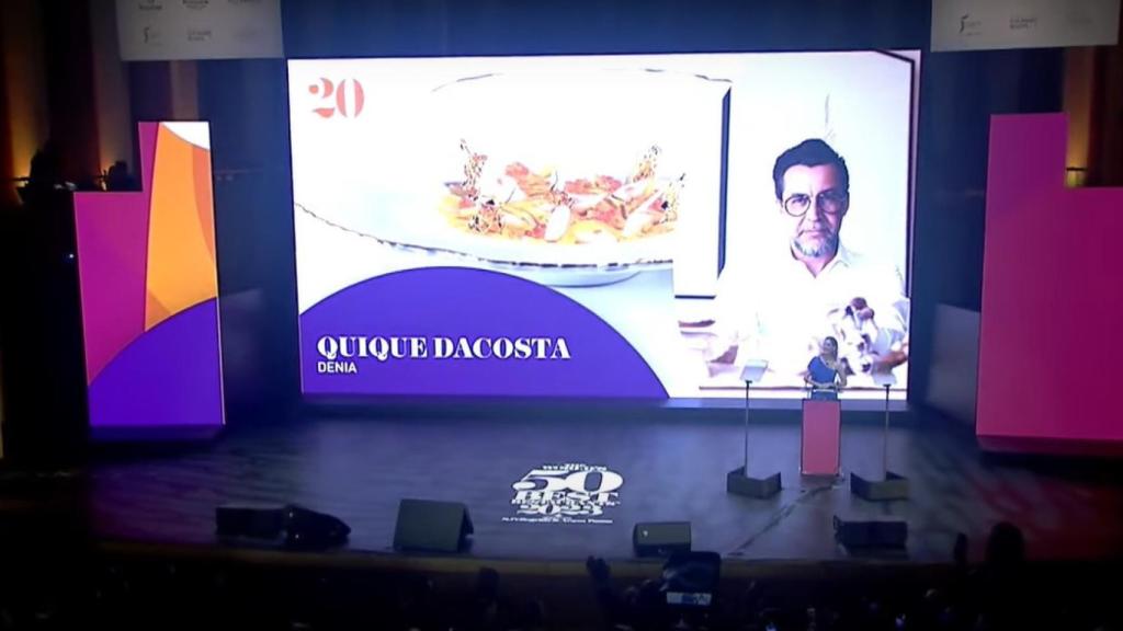 Quique Dacosta asciende hasta ser el vigésimo en la lista World's 50 Best Restaurants.