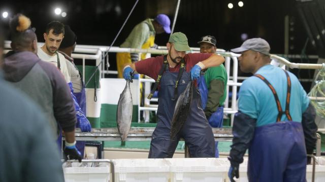 Trabajadores de la lonja.