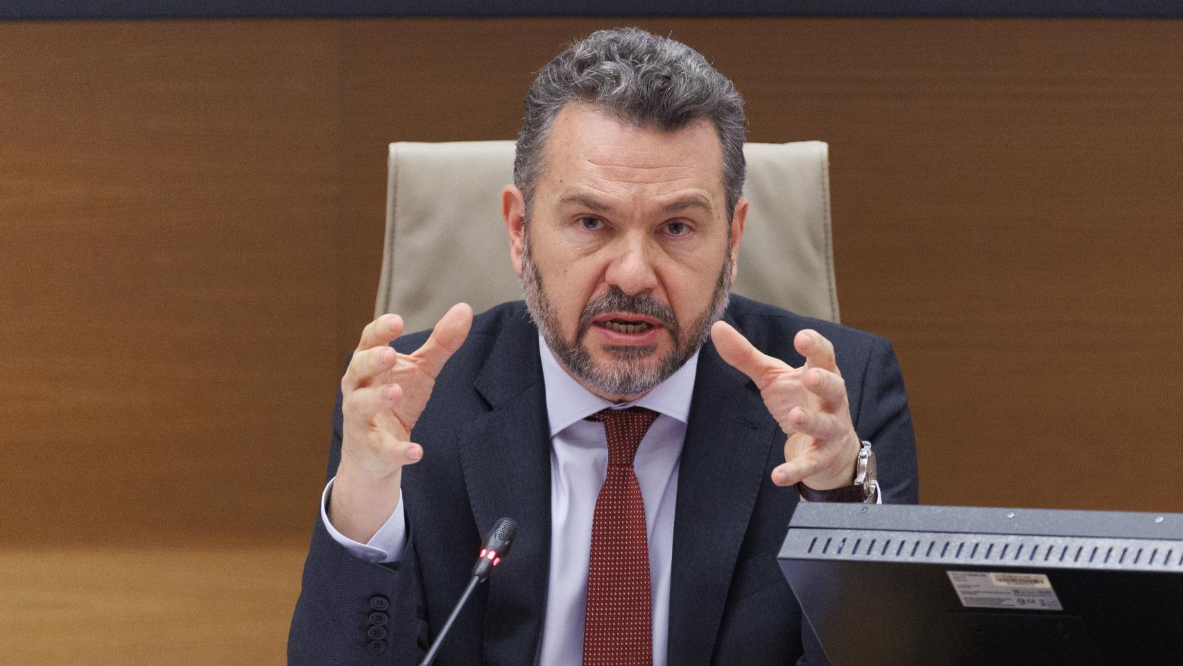 El presidente de la Comisión Nacional del Mercado de Valores (CNMV), Rodrigo Buenaventura, comparece durante la Comisión de Asuntos Económicos y Transformación Digital.