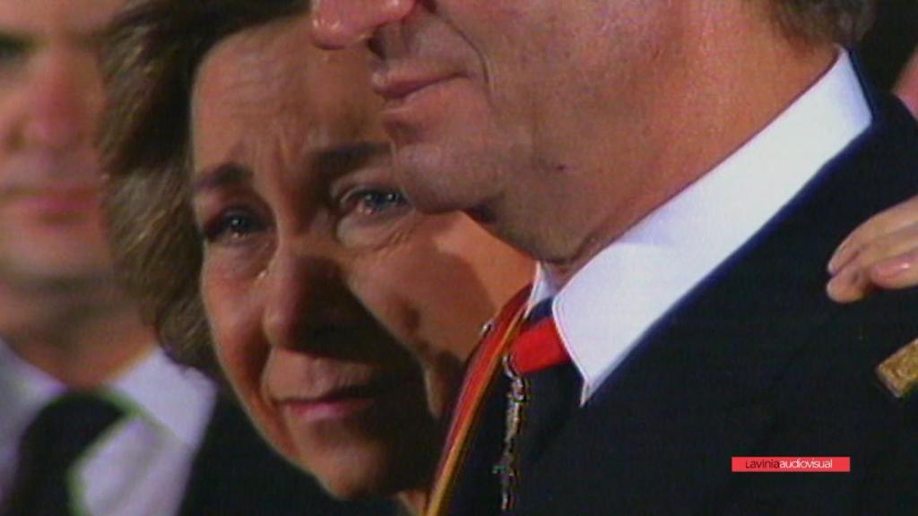 Sofía, emocionada en el funeral de Juan de Borbón.