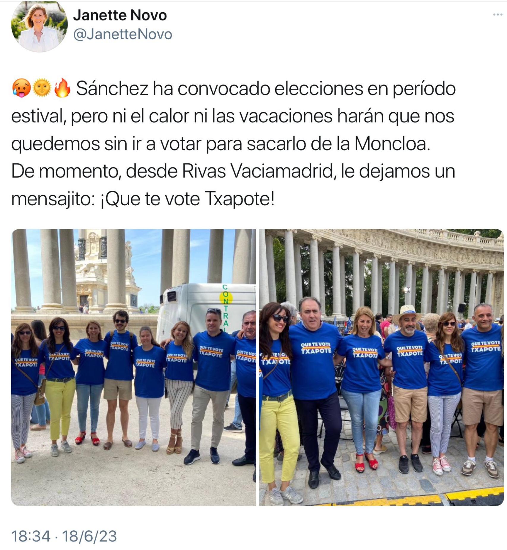 El tuit que ha borrado Novo.