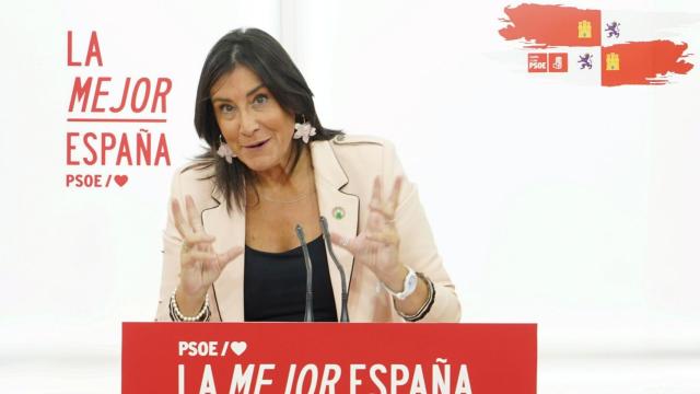 La secretaria de organización del PSCyL, Ana Sánchez, durante la rueda de prensa de este miércoles.